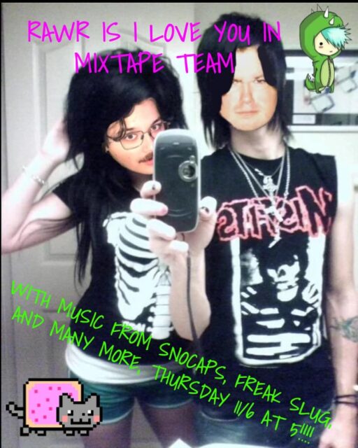 C0m3 t0 mixtap3 t3am thiz thurzday 11/6 at FIVE and 1izt3n t0 n3w muzic with us!! all th3 b3zt an new3st stuff iz here an w3 want u 2 hear it!! rawr XD and we LOVE YOU