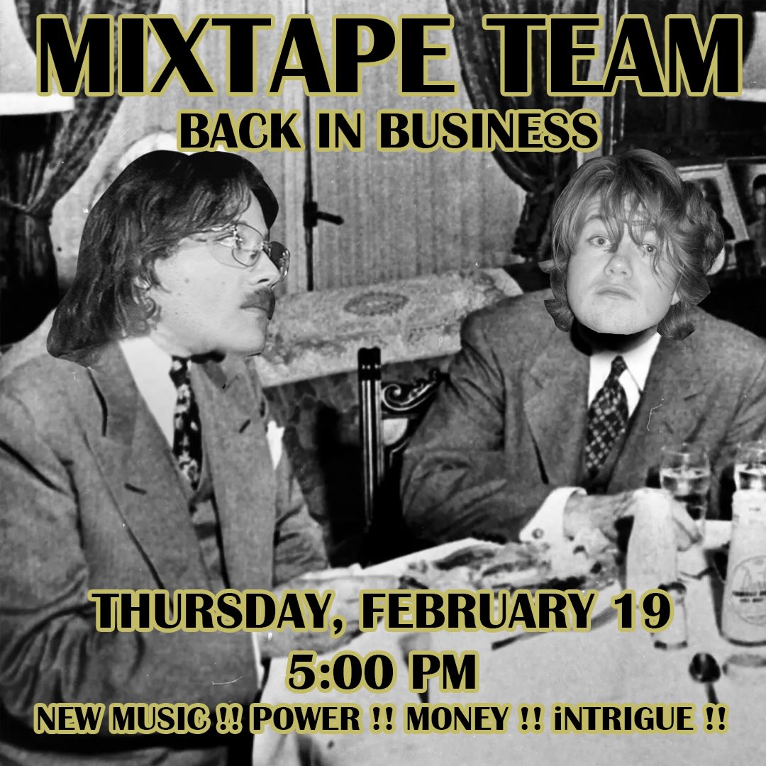 is is rumored that gavin and luke are in high power money talks … if you want to get in on the ground floor of something massive come to MIXTAPE TEAM TODAY AT 5:00 PM