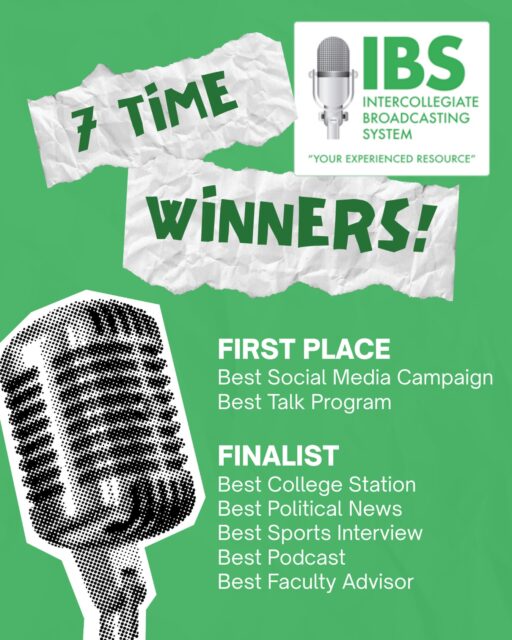 We are SO excited to announce SEVEN placings in this year’s @ibsstudentmedia awards, including two first-place awards! Big congrats to everyone who made these possible 👏🎉🙌

• Best Social Media Campaign, First Place: Kayla Drumke, “Ticket Club” @kayla._d 
• Best Talk Program, First Place: John Meylor and Lily Wright, “Over The Edge: Episode 4, International Women’s Day Bracket” @johngonanaverageday @_lily_wright_ 
• Best College/University Station (More Than 10,000 Students), Finalist
• Best Political News, Finalist: Nicholas Merl, “Umas y Mecha Protest“
• Best Sports Interview, Finalist: Criss Buzzalino, “Ball Drop: Cheese Rolling” @c_buzz06 
• Best Podcast, Finalist: Ethel Yagudayeva, “The Long Ago Show” @ethel_y050 @ethel.journalism 
• Best Faculty Advisor (Radio), Finalist: Iris Berkeley @irisberkeley