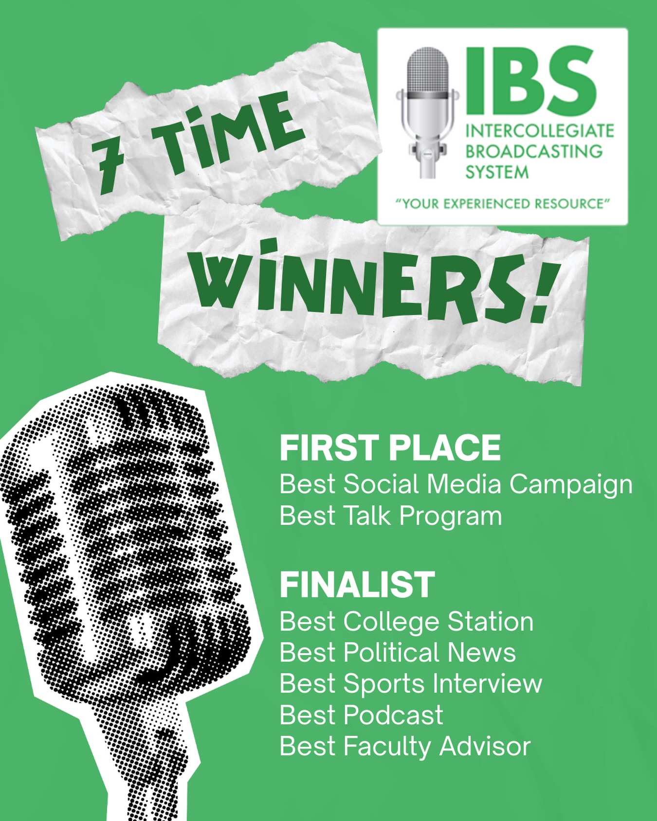 We are SO excited to announce SEVEN placings in this year’s @ibsstudentmedia awards, including two first-place awards! Big congrats to everyone who made these possible 👏🎉🙌

• Best Social Media Campaign, First Place: Kayla Drumke, “Ticket Club” @kayla._d 
• Best Talk Program, First Place: John Meylor and Lily Wright, “Over The Edge: Episode 4, International Women’s Day Bracket” @johngonanaverageday @_lily_wright_ 
• Best College/University Station (More Than 10,000 Students), Finalist
• Best Political News, Finalist: Nicholas Merl, “Umas y Mecha Protest“
• Best Sports Interview, Finalist: Criss Buzzalino, “Ball Drop: Cheese Rolling” @c_buzz06 
• Best Podcast, Finalist: Ethel Yagudayeva, “The Long Ago Show” @ethel_y050 @ethel.journalism 
• Best Faculty Advisor (Radio), Finalist: Iris Berkeley @irisberkeley