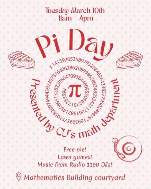 We’re DJing on Pi Day! Come hang out for free pie and lawn games this Tuesday from 11 am-4pm 🥧