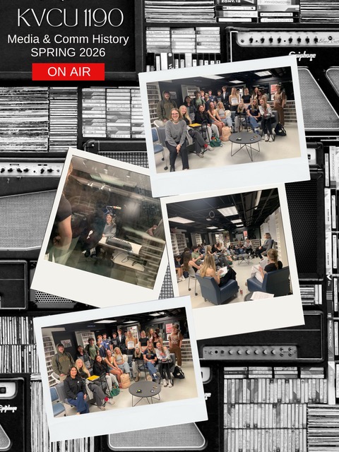 We love station visits! Thanks again to @cubouldercmci’s Media and Communication History students for coming by to talk Radio 1190 history, the role of college radio in today's media landscape, the ins and outs of music licensing, and a lot more. See you all soon!