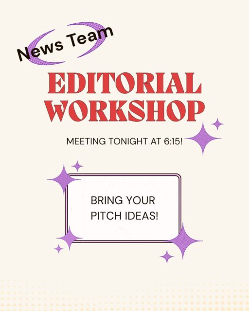 bring your ideas!! have your voice heard!! we have a super fun meeting and activity planned today:) station at 6:15!