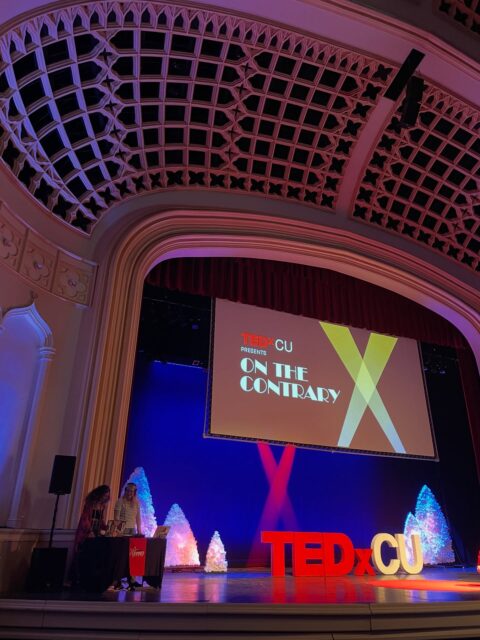 All set up at @tedxcu for On the Contrary! Stoked to be part of such an amazing event ❤️