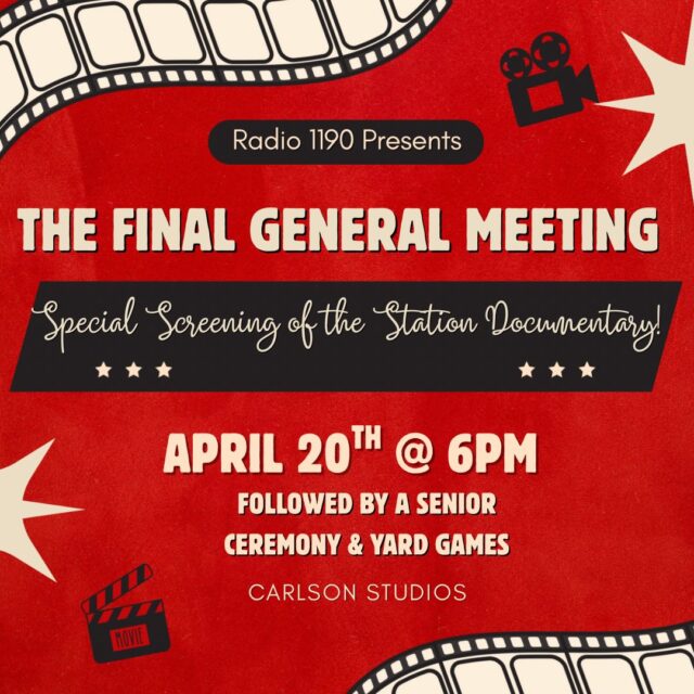 Join us tonight at 6pm in the station for a special screening of @colbynator9’s station move documentary, a senior celebration ceremony, and yard games!