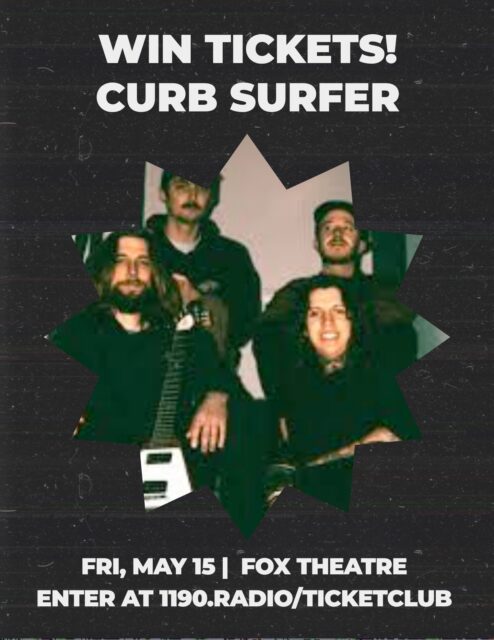 NEW TICKET CLUB GIVEAWAY! You won’t want to miss this one - we just got a pair of @curbsurferband tix to give away for their show Fri 5/15 at @foxtheatreco!! Giveaway is Friday so enter right now at https://1190.radio/ticketclub 💥