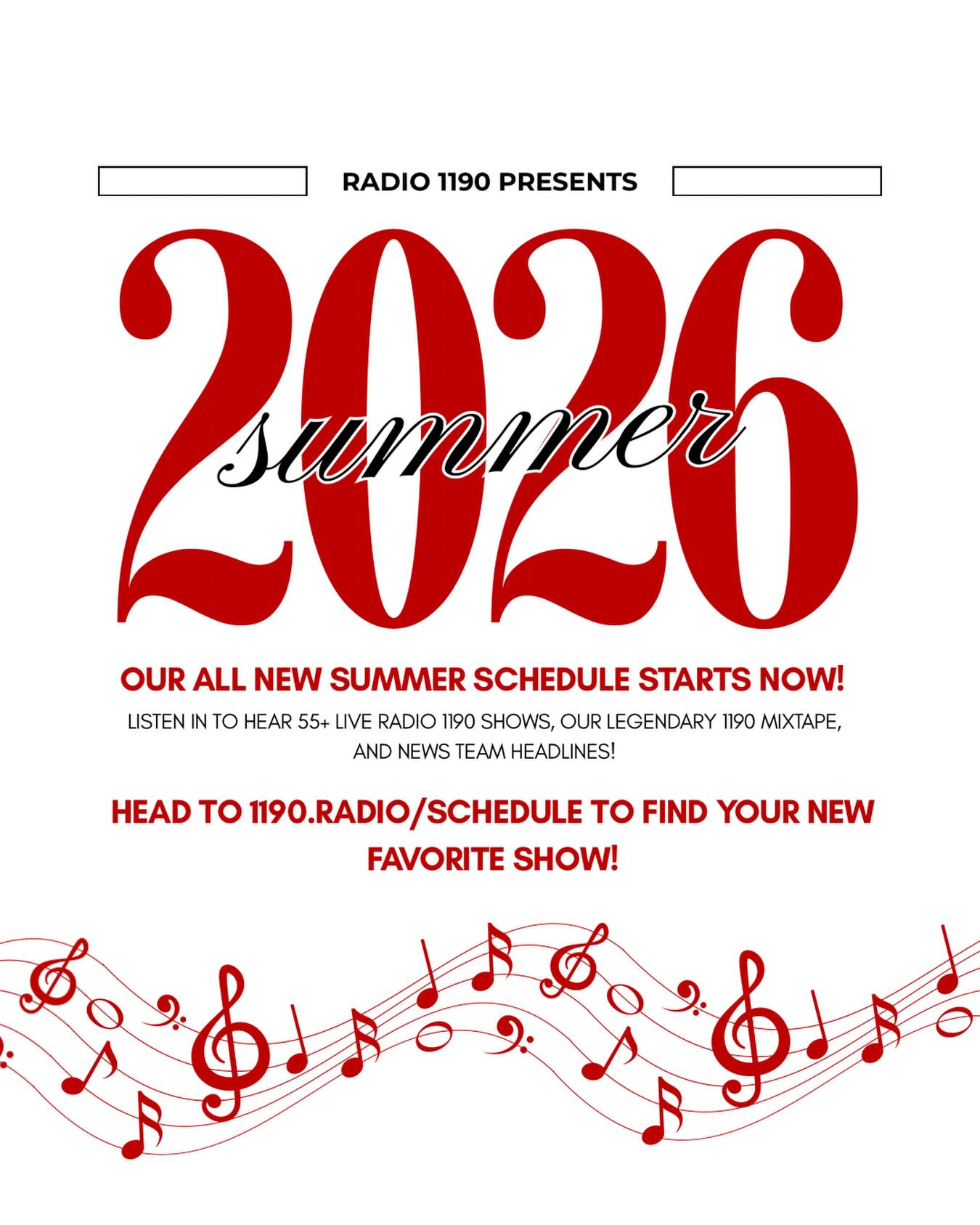 Isn’t it lovely that Radio 1190 has just as much great programming for you over the summer? Our new schedule has 55+ live shows, our legendary 1190 mixtape, news team headlines and more! Find your new favorite show at 1190.radio/schedule 🎧