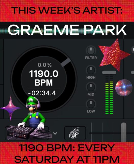 this week’s 1190 BPM artist is:

GRAEME PARK! @graemepark 

TOMORROW JUNE 6TH AT 11PM!! tune in to hear an incredible set from Graeme Park! then tune in every Saturday night at 11 for a NEW MIX!! submit your own to mix air on BPM at https://1190.radio/bpm