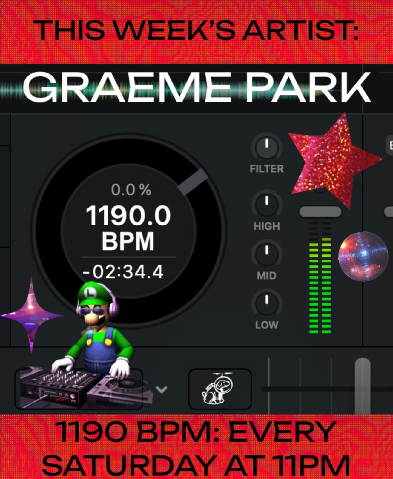 this week’s 1190 BPM artist is:

GRAEME PARK! @graemepark 

TOMORROW JUNE 6TH AT 11PM!! tune in to hear an incredible set from Graeme Park! then tune in every Saturday night at 11 for a NEW MIX!! submit your own to mix air on BPM at https://1190.radio/bpm