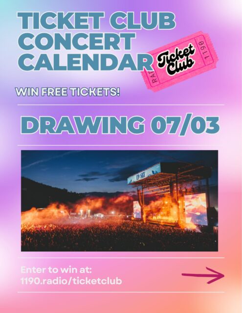 JULY’S DRAWING offers shows in Boulder⛰️ and ASPEN! 🌳☀️🎫💖
Use the link: 1190.radio/ticketclub to win FREE TICKETS to all kinds of shows including the UP IN THE SKY FESTIVAL in ASPEN— featuring artists @johnsummit @empireofthesunsound @domdolla and MORE!! 💖🎫🎧💿🌟

7/16 - @toadstoolsucks @wampuscatband @thirdturnmusic @ Fox Theatre 
7/23 - @moondoggymusic @ Fox Theatre
7/24 - @junglefowlband @ Fox Theatre 
8/7&9 - @upintheskyfest @ Buttermilk, Aspen
+ Any Colorado Shakespeare Festival Performance
+ Any Roots Music Project non-sold-out public event 

Go to: 1190.radio/ticketclub to ENTER 🎧💿🎫☀️
#I❤️RADIO1190