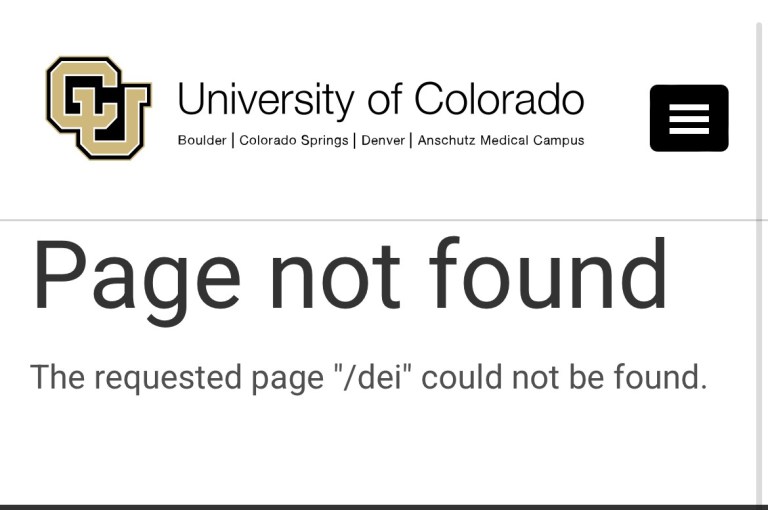 The University of Colorado DEI “Page Not Found”